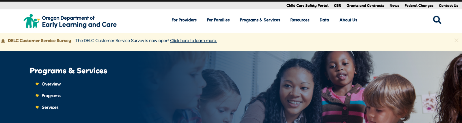 Oregon Department of Early Learning and Care Programs and Services